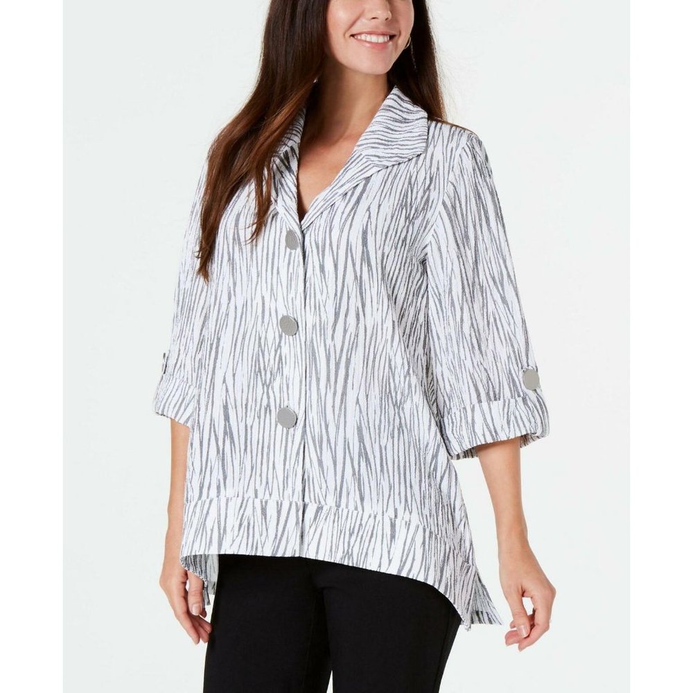 NWT JM Collection Crinkle Jacket XL Linear Shift